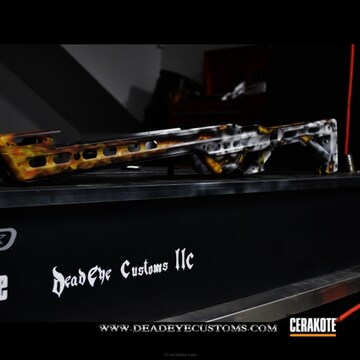 Cerakoted Realistic Fire Coated Rifle Stock