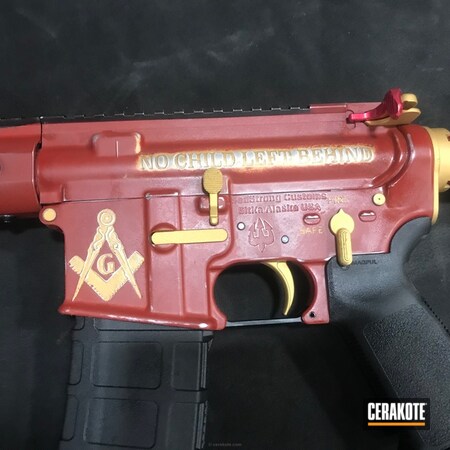 Powder Coating: Crimson H-221,Gold H-122,Tactical Rifle,AR-15