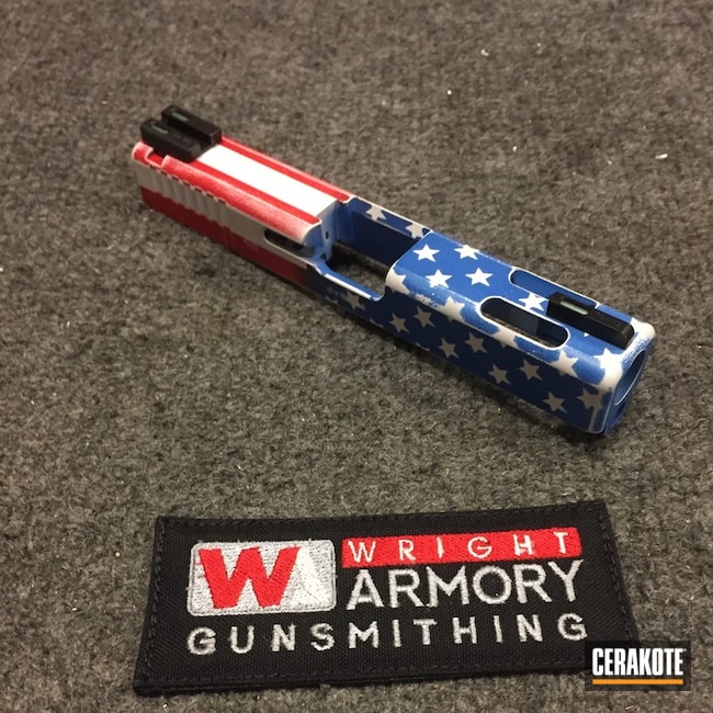 Cerakoted American Flag Themed Glock 19 Slide