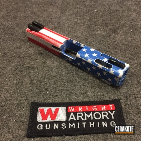 Powder Coating: Slide,Bright White H-140,Distressed,Red, White and Blue,Glock 19,Patriotic,FIREHOUSE RED H-216,Ridgeway Blue H-220,Stars and Stripes,Glock 19C,Distressed American Flag