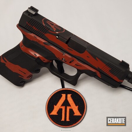 Powder Coating: 9mm,Crimson H-221,Glock,Tiger Stripes,Pistol,Armor Black H-190,Glock 19,Embossed Logo,Semi-Auto