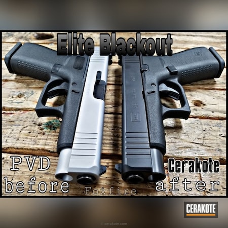 Powder Coating: Glock,Cerakote Elite Series,BLACKOUT E-100,Pistol,Glock 48,Before and After