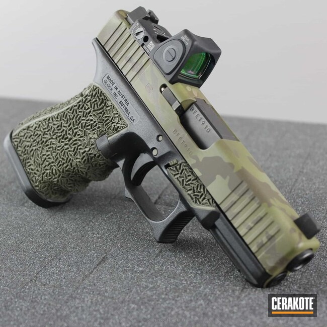 Cerakoted Glock 19 Handgun In A Cerakote Multicam Finish