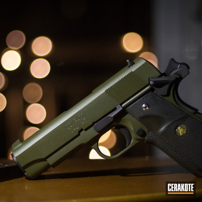 Cerakoted Springfield Compact 45 Auto Coated In Od Green And Graphite Black