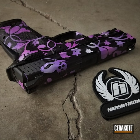 Powder Coating: Hidden White H-242,Floral Patterned,Smith & Wesson,Pistol,Bright Purple H-217,Prison Pink H-141