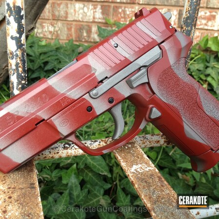 Powder Coating: Crimson H-221,Sig Sauer,Handguns,Titanium H-170