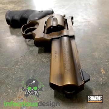 Cerakoted Distressed Bronze And Black Ruger Gp100 Revolver