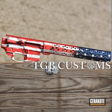 Cerakoted Rj Firearms Upper / Lower / Handguard In An American Flag Finish