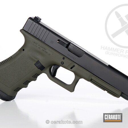 Powder Coating: 9mm,Glock,Mil Spec O.D. Green H-240,Two Tone,Handguns,Pistol,Glock 34