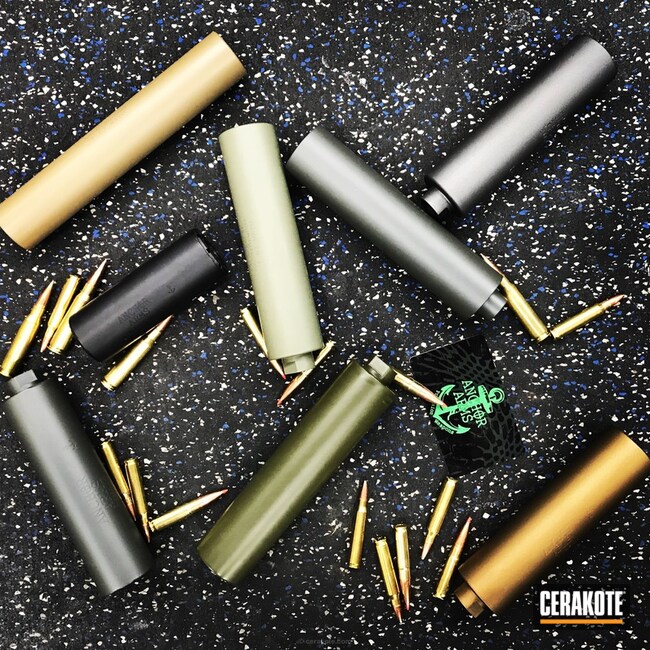 Cerakoted Suppressors Coated In A Variety Of Colors