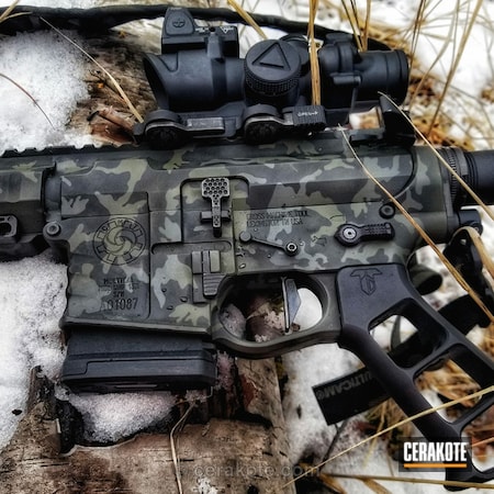 Powder Coating: Sniper Green H-229,Custom Camo,Tactical Rifle,SIG™ DARK GREY H-210,Cross Machine Tool