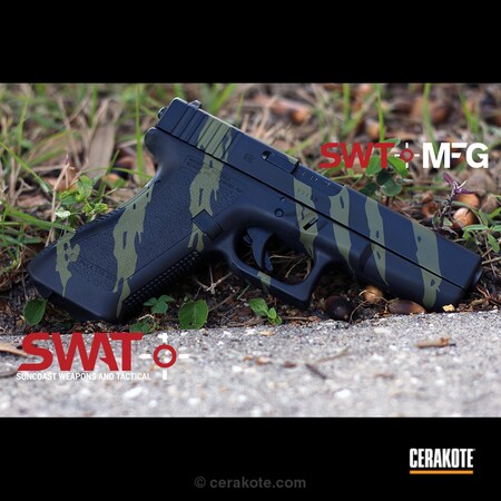 Powder Coating: Graphite Black H-146,Glock,Tiger Stripes,Gen 2,Noveske Bazooka Green H-189,G22,Glock 22