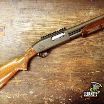 Cerakoted Remington 870 In Magpul O.d. Green