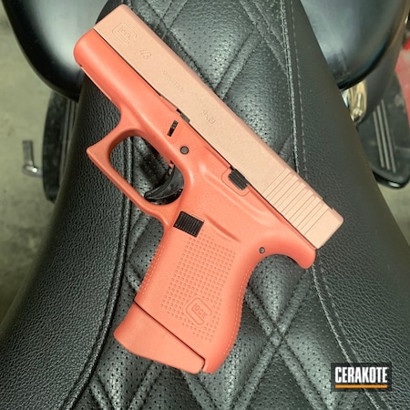 Powder Coating: Glock 43,Glock,Pistol,Gold H-122,Custom Mix,Prison Pink H-141