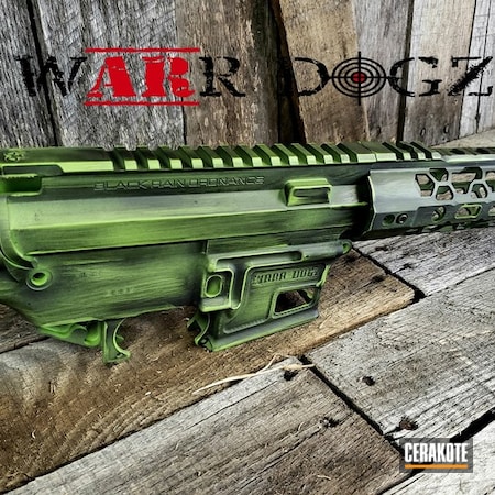 Powder Coating: Zombie Green H-168,Armor Black H-190,Lefty,Zombie,AR-15,Battleworn