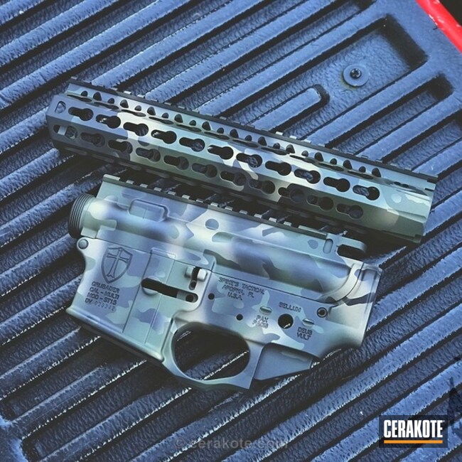 Cerakoted Mad Land Camo On This Upper / Lower / Handguard