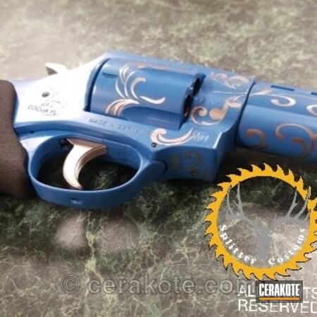 Powder Coating: Revolver,Scroll Pattern,Sea Blue H-172,EEA