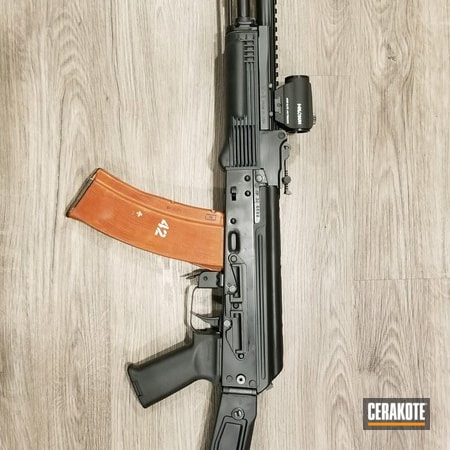 Powder Coating: Graphite Black H-146,AK-47,NFA,Russian Theme,Russian,NFA Items,Before and After,North Dakota,SBR,Short Barrel Rifle