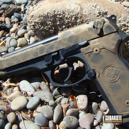 Powder Coating: Graphite Black H-146,Pistol,Beretta,Snakeskin Camo,Burnt Bronze H-148