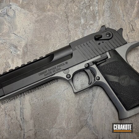 Powder Coating: Graphite Black H-146,Pistol,50ae,Desert Eagle,.50 cal,Magnum Research Inc,Tactical Grey H-227