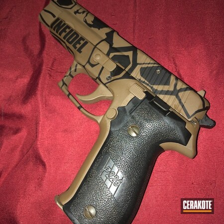 Powder Coating: Sig Sauer,Pistol,Sig Sauer P226,Armor Black H-190,Burnt Bronze H-148
