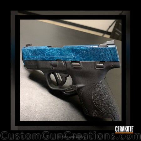 Powder Coating: Satin Aluminum H-151,Smith & Wesson,M&P Shield,Pistol,Marbled,HIGH GLOSS CERAMIC CLEAR MC-160,Sky Blue H-169,Marble