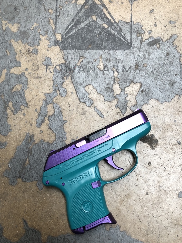 Ruger LCP Handgun in a Custom Teal Mix and gun Candy Finish by ABELARDO ...