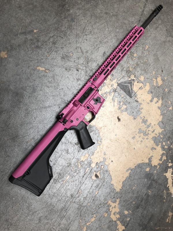 Pink Ar Two Toned AR-15 Rifle in a Custom Cerakote Pink and Black Finish by ...