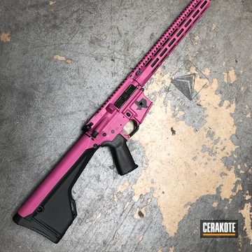 Cerakoted Two Toned Ar-15 Rifle In A Custom Cerakote Pink And Black Finish