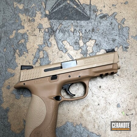 Powder Coating: Smith & Wesson M&P,Smith & Wesson,Police Restoration,BLACKOUT E-100,Matte Brown H-7504M,Handguns,DESERT SAND H-199,Pistol
