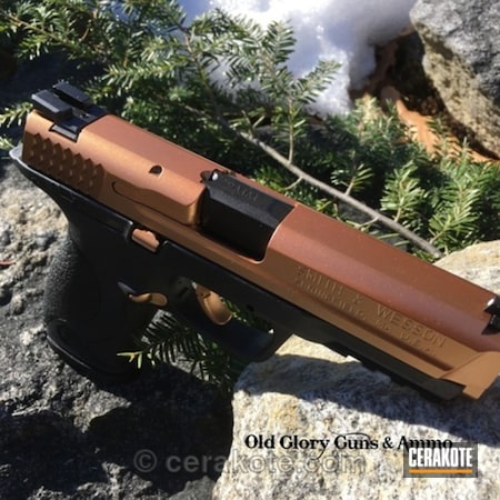 Powder Coating: 9mm,Smith & Wesson M&P,Smith & Wesson,GunCandy,Custom Paint,Copper,Pistol,HIGH GLOSS ARMOR CLEAR H-300,Custom Copper,Candy Copper,Custom