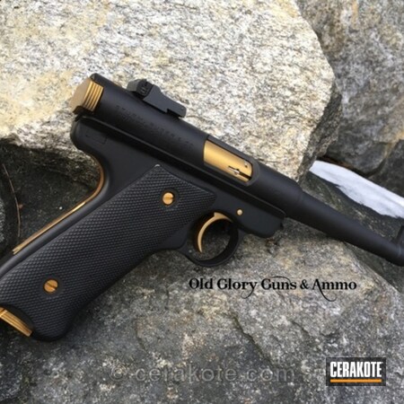 Powder Coating: Graphite Black H-146,GunCandy,Two Tone,Plinker,Pistol,Gold H-122,Ruger,Target Pistol,Ruger MK1