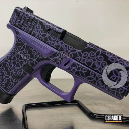 Powder Coating: Glock 43,Laser Engrave,Laserengraving,Glock,Pistol,Bright Purple H-217