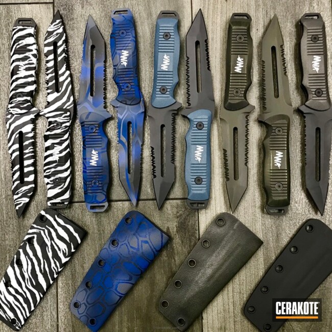 Cerakoted Custom Cerakoted Knife Blades And Knife Sheaths