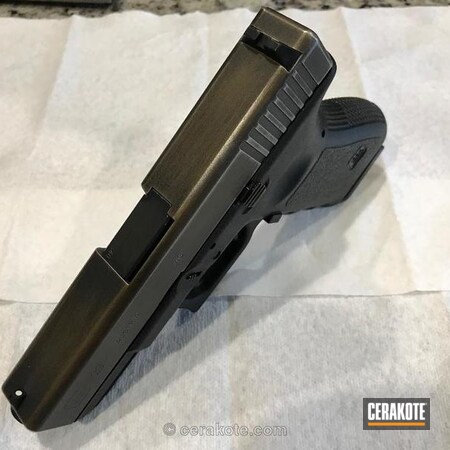 Powder Coating: Glock,Two Tone,BLACKOUT E-100,Pistol,Glock 23,Burnt Bronze H-148