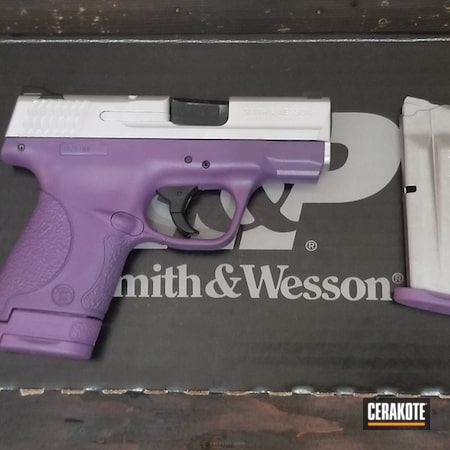 Powder Coating: LSU,Satin Aluminum H-151,Smith & Wesson,Smith & Wesson M&P Shield,Pistol,Bright Purple H-217