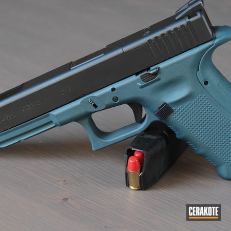 Powder Coating: Glock,Two Tone,Pistol,Blue Titanium H-185,Solid Tone