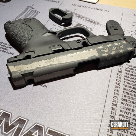 Powder Coating: Graphite Black H-146,Smith & Wesson,Tattered Flag,Pistol,Sniper Grey H-234,American Flag