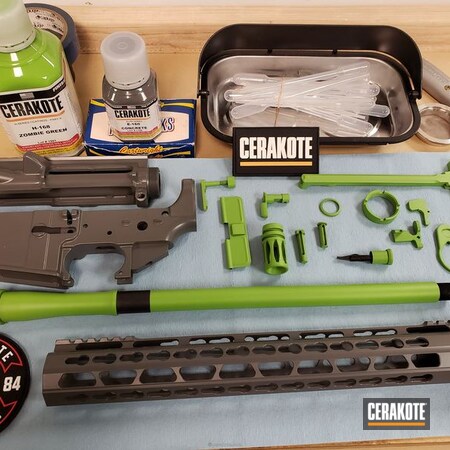 Powder Coating: Cerakote Elite Series,Zombie Green H-168,Elite Concete,Concrete E-160G,Anderson Mfg.,Tactical Rifle,Concrete E-160