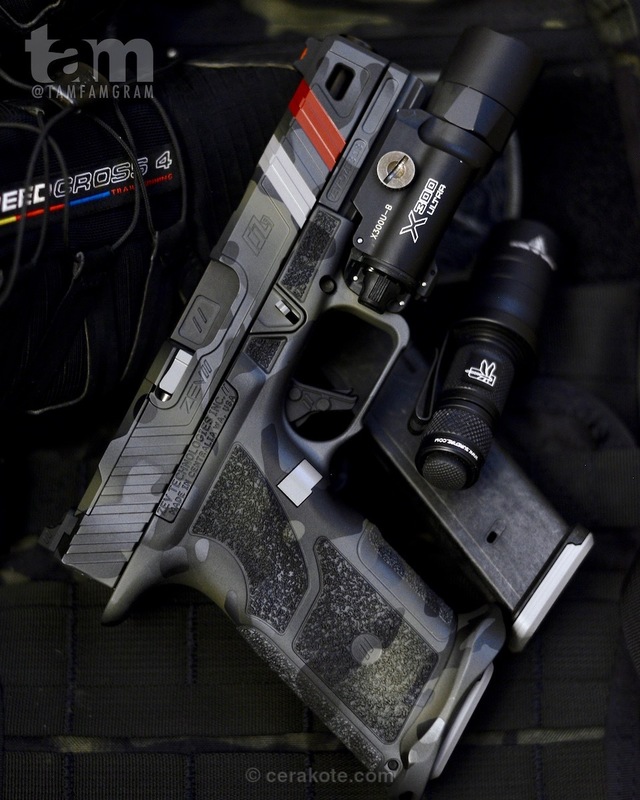 Custom Zev Glock in a MAD Land Camo Finish by David Teves | Cerakote