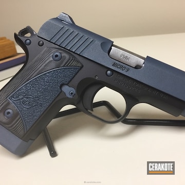 Cerakoted Kimber Micro 9 Handgun In H-185 Blue Titanium