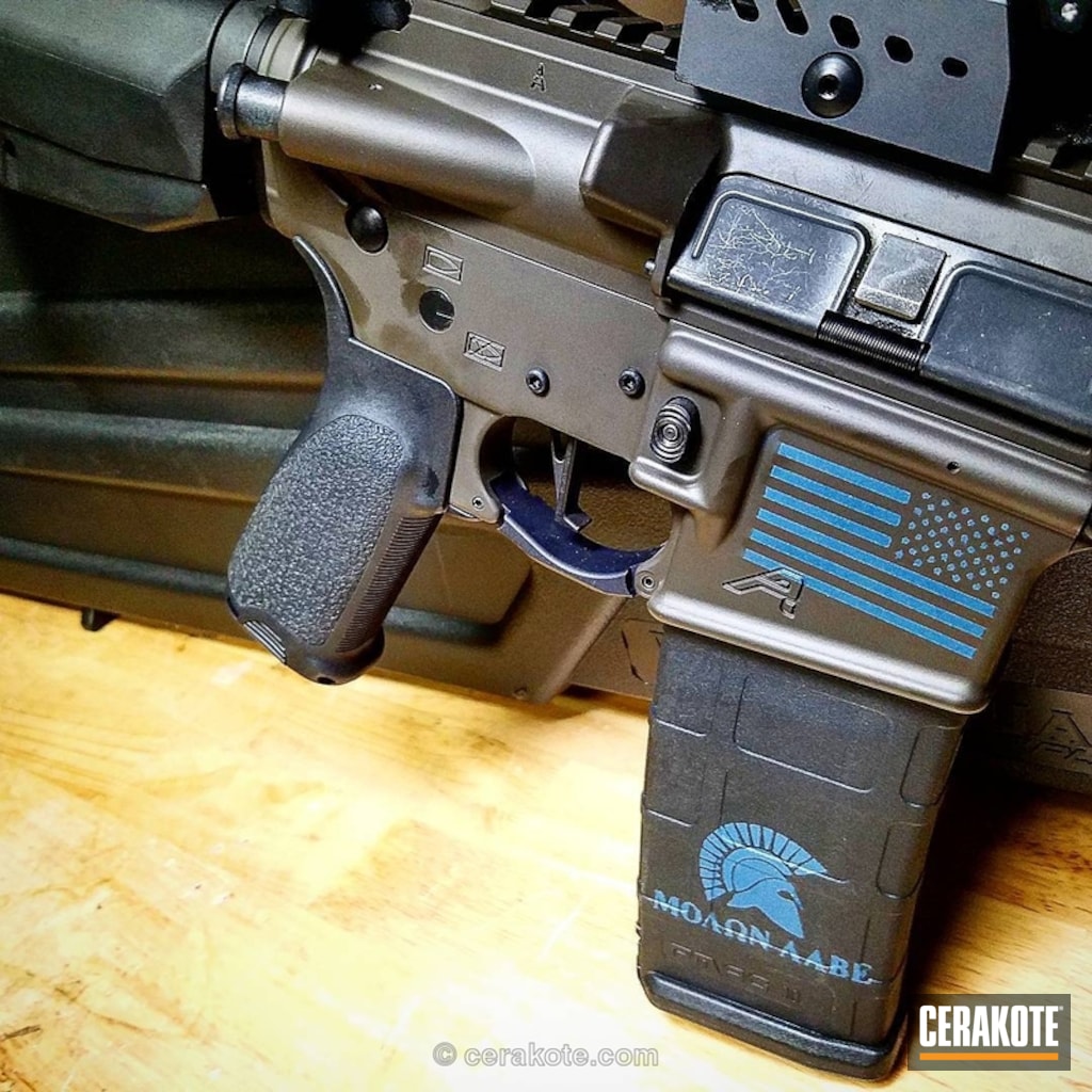 Cerakoted Ar 15 Rifle With An American Flag Decal By Web User Cerakote
