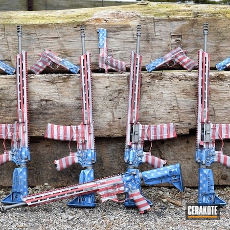 Powder Coating: Matching,S.H.O.T,America,Springfield Armory,FIREHOUSE RED H-216,Graphite Black H-146,NRA Blue H-171,1911,Stormtrooper White H-297,Tactical Rifle,American Flag,Pistols,Distressed American Flag
