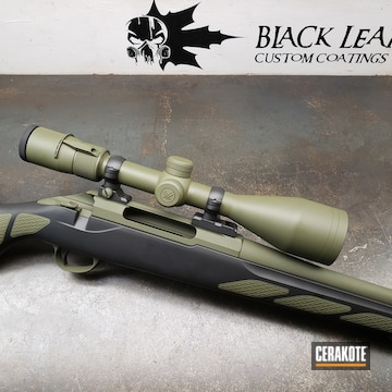 Cerakoted Bolt Action Rifle Done In H-146 Graphite Black And H-229 Sniper Green