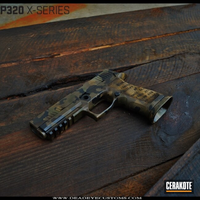 Cerakoted Sig Sauer Handgun In A Custom Cerakote Camo Finish