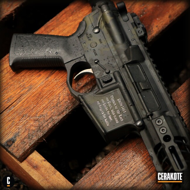 Cerakoted Spike's Tactical Ar Pistol In Black Multicam