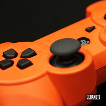 Powder Coating: Hunter Orange H-128,controller,playstation,Electronics,More Than Guns,Gaming,Video Games,videogame