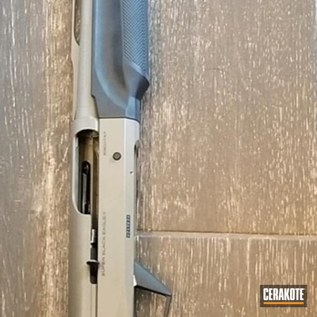 Cerakoted Benelli Shotgun In Cerakote E-150 Sand