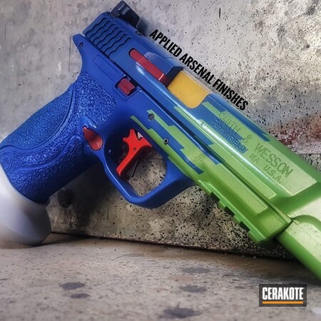 Powder Coating: Smith & Wesson,Zombie Green H-168,NRA Blue H-171,Pistol,Gold H-122,FIREHOUSE RED H-216