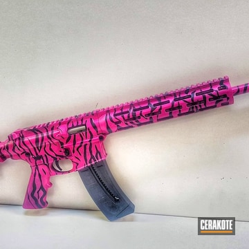 Cerakoted Smith & Wesson Ar In A Pink Cerakote Stripe Camo Finish